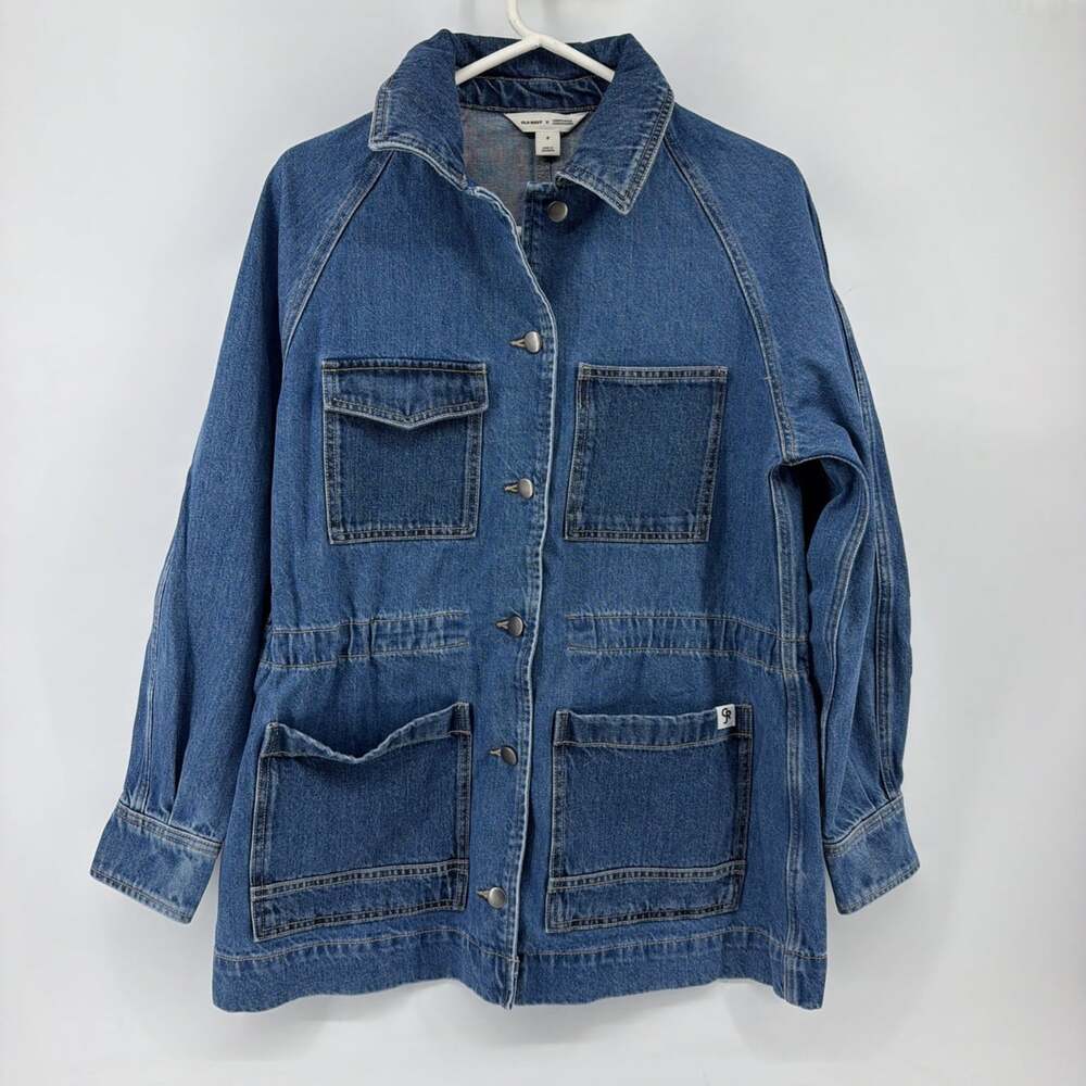 Old Navy X Christopher John Rogers Denim Jacket Sz S Chore Utility Jean Jacket